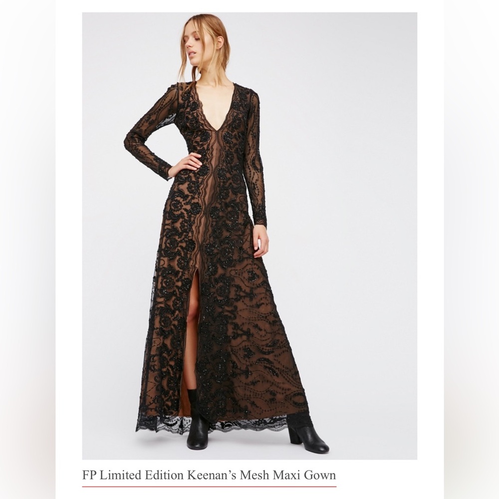 RARE Free People Keenan Dress SAMPLE Beaded Evening Gown